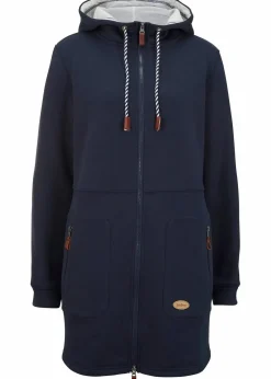 bonprix Bekleidung·Blusen & Tuniken|Sweat^Long-Kapuzen-Sweatjacke dunkelblau