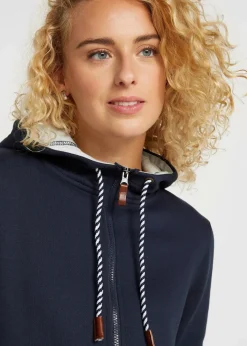 bonprix Bekleidung·Blusen & Tuniken|Sweat^Long-Kapuzen-Sweatjacke dunkelblau
