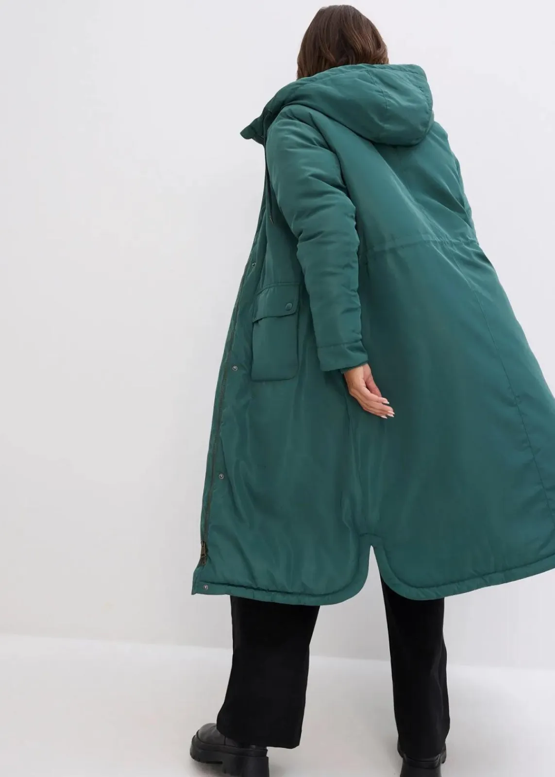 bonprix Nachhaltigere Materialien|Jacken & Mäntel^Long-Parka mattgrün