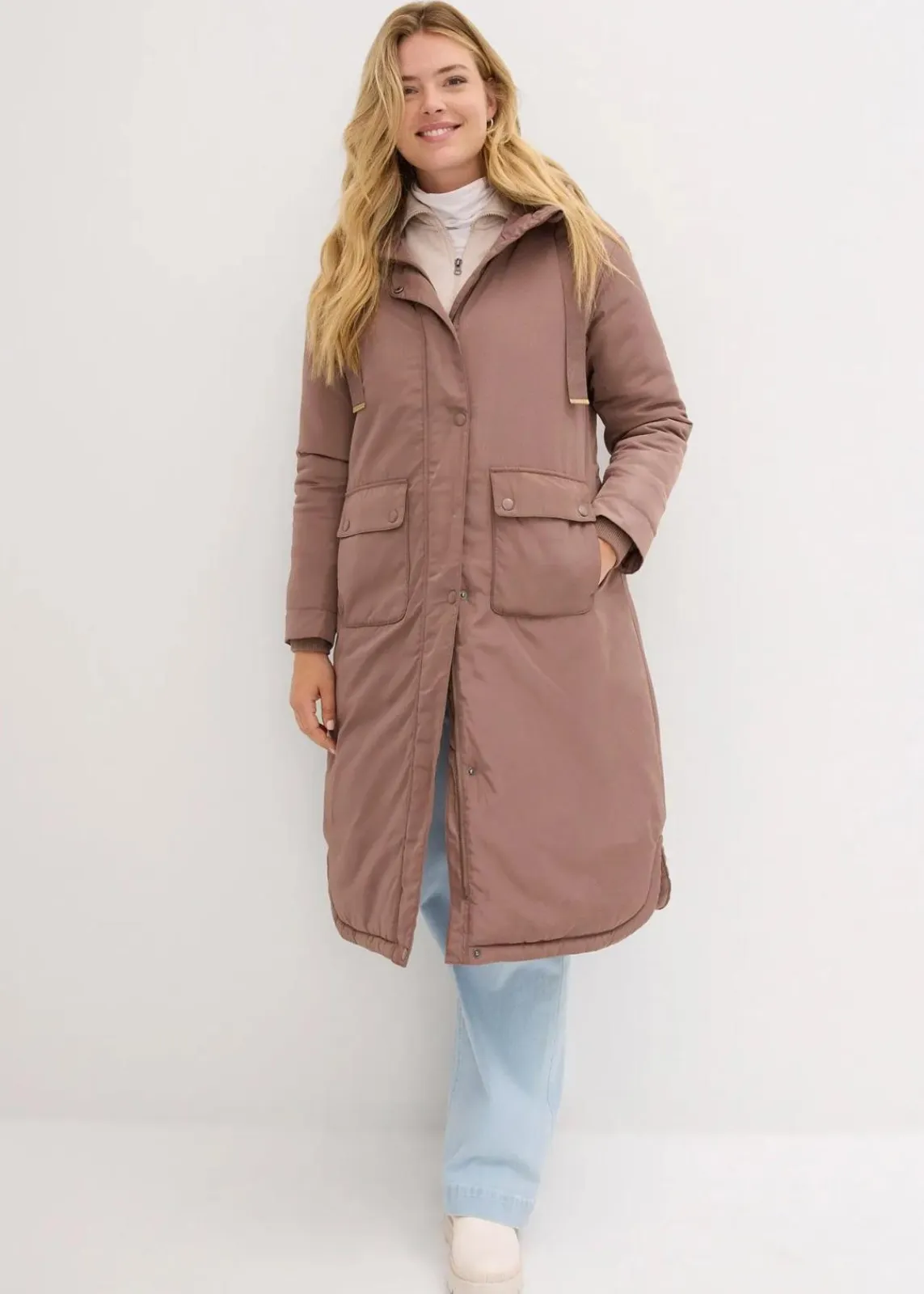 bonprix Nachhaltigere Materialien|Jacken & Mäntel^Long-Parka matt braun