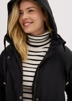 bonprix Bekleidung·Hosen|Jacken & Mäntel^Long-Parka schwarz