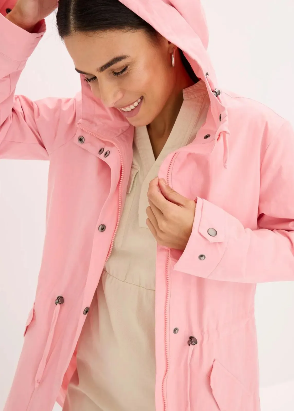 bonprix Jacken & Mäntel^Long-Parka mit Kapuze softrosa