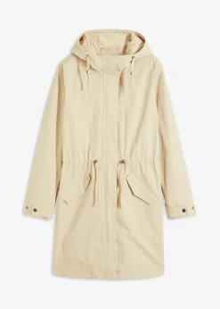 bonprix Jacken & Mäntel^Long-Parka mit Kapuze beige