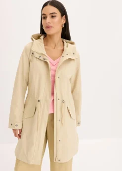 bonprix Jacken & Mäntel^Long-Parka mit Kapuze beige