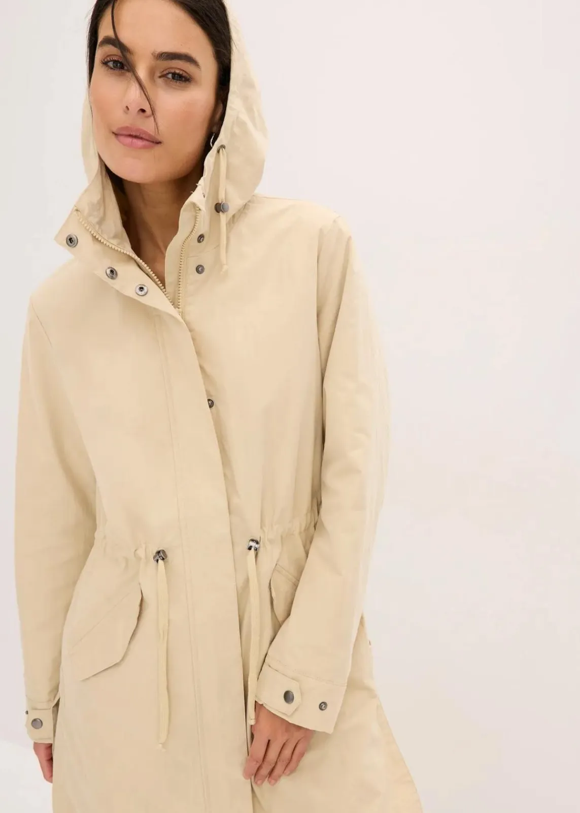 bonprix Jacken & Mäntel^Long-Parka mit Kapuze beige