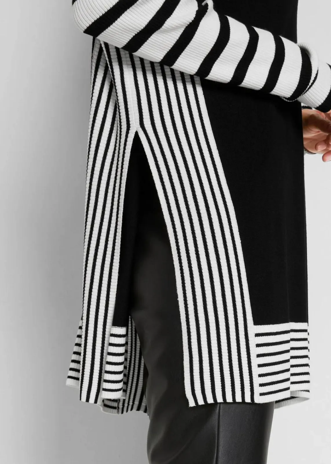 bonprix Bekleidung·Umstandsmode|Bekleidung·Jeans^Longpullover schwarz/wollweiß