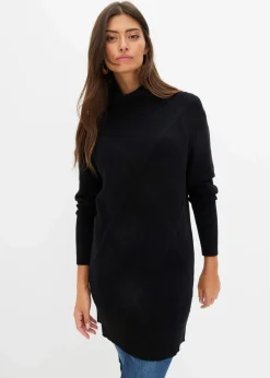 bonprix Bekleidung·Umstandsmode|Strickmode^Longpullover schwarz