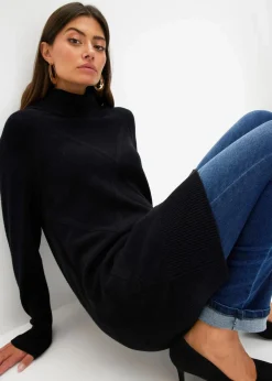 bonprix Bekleidung·Umstandsmode|Strickmode^Longpullover schwarz