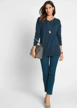 bonprix Pullover & Strickjacken|Bekleidung·Jeans^Long-Pullover dunkelblau