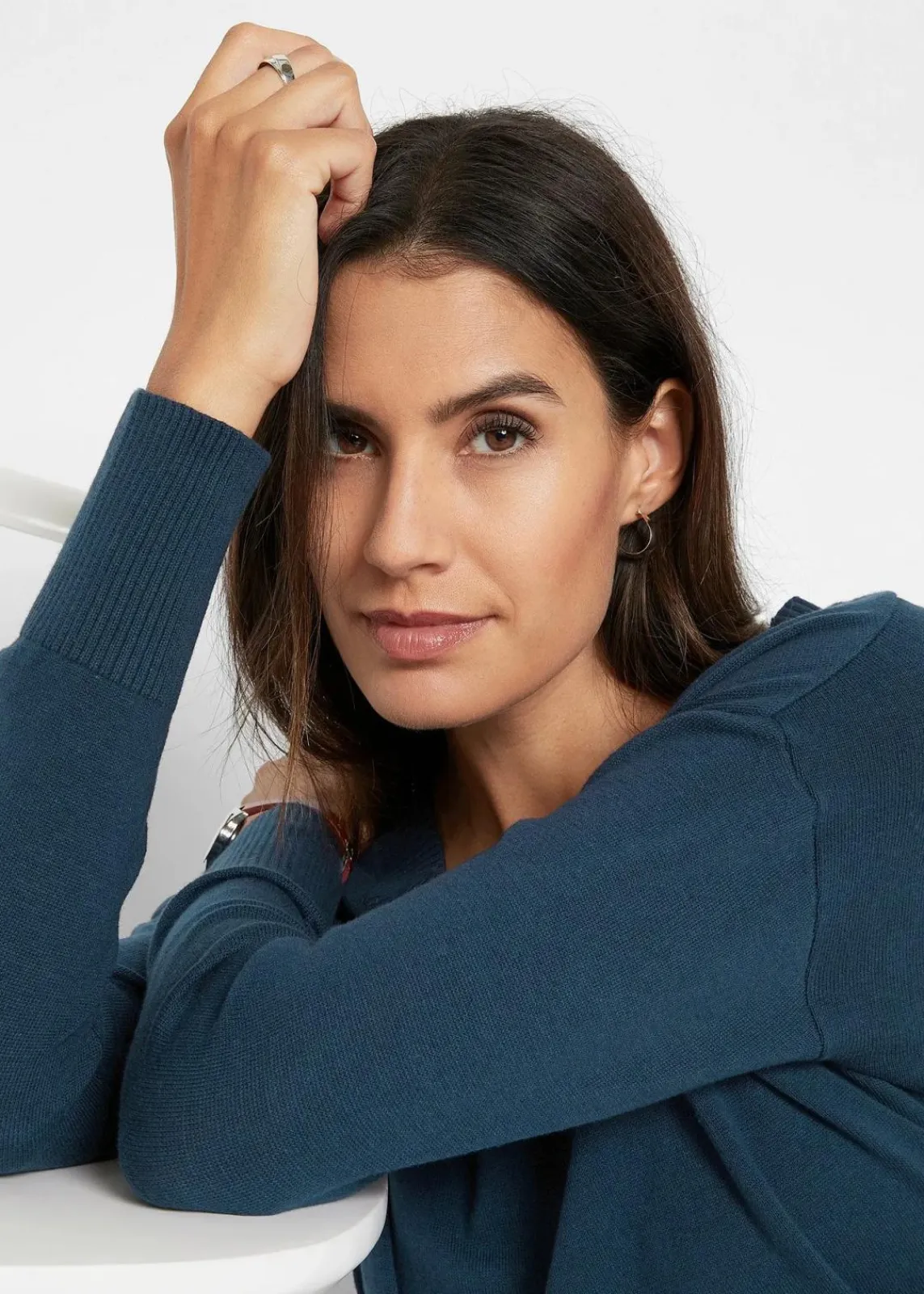 bonprix Pullover & Strickjacken|Bekleidung·Jeans^Long-Pullover dunkelblau
