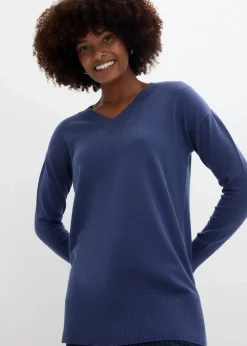 bonprix Bekleidung·Umstandsmode|Strickmode^Long-Pullover indigo
