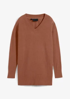 bonprix Pullover & Strickjacken|Bekleidung·Jeans^Long-Pullover kastanienbraun