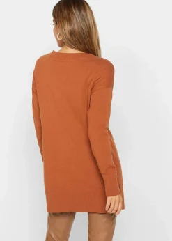 bonprix Pullover & Strickjacken|Bekleidung·Jeans^Long-Pullover kastanienbraun