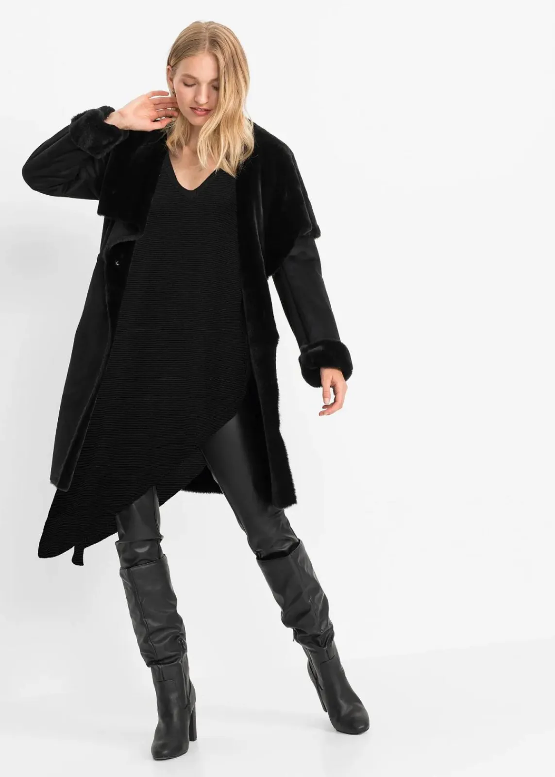 bonprix Bekleidung·Umstandsmode|Bekleidung·Jeans^Long-Pullover schwarz