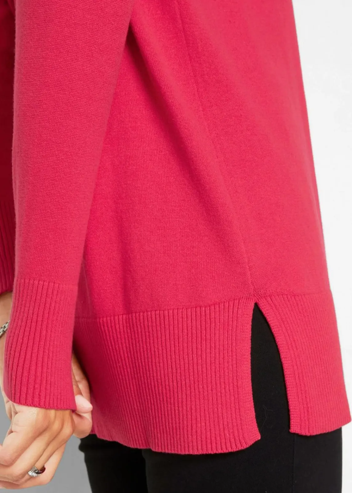bonprix Pullover & Strickjacken|Bekleidung·Jeans^Long-Pullover granatrot