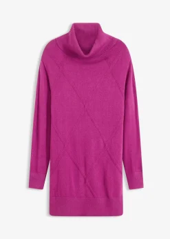 bonprix Bekleidung·Umstandsmode|Strickmode^Longpullover dunkelfuchsia