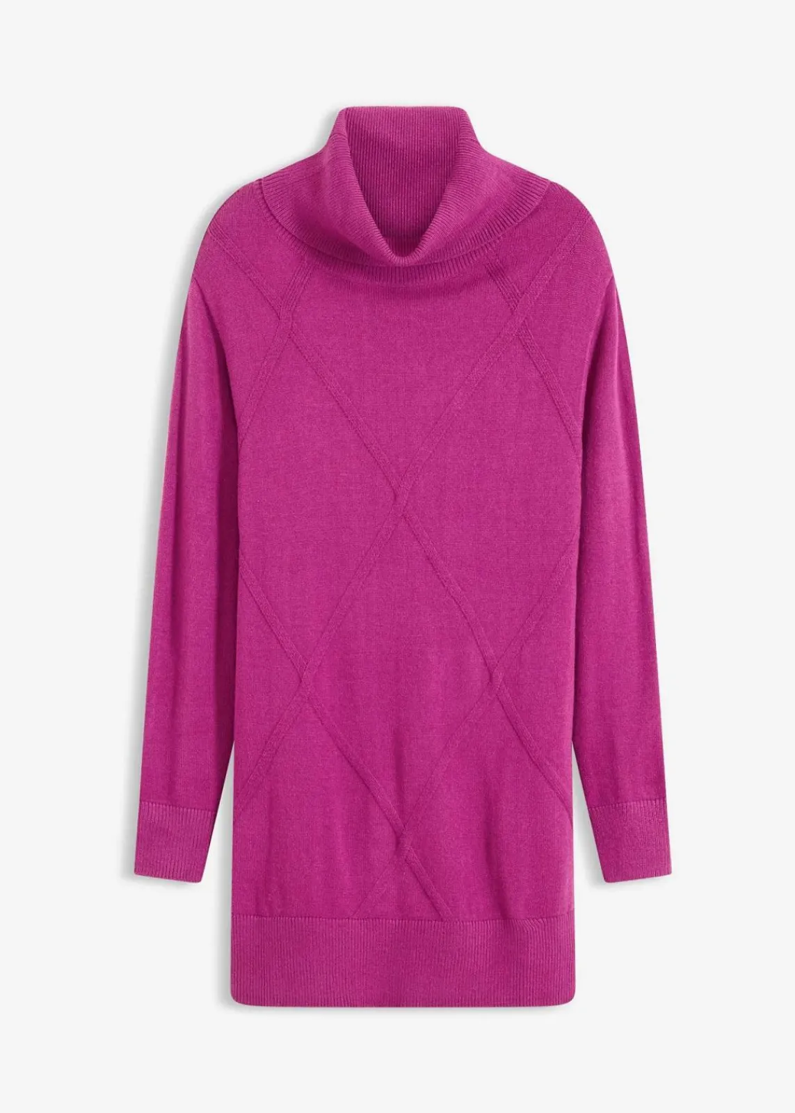 bonprix Bekleidung·Umstandsmode|Strickmode^Longpullover dunkelfuchsia