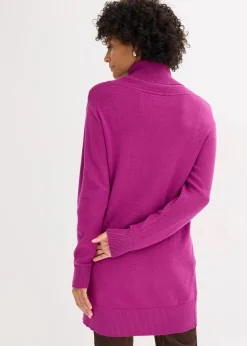 bonprix Bekleidung·Umstandsmode|Strickmode^Longpullover dunkelfuchsia