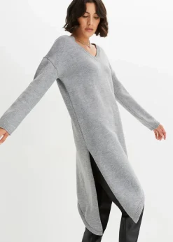 bonprix Bekleidung·Umstandsmode|Bekleidung·Jeans^Long-Pullover hellgrau meliert