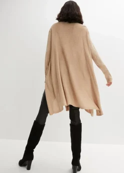 bonprix Bekleidung·Umstandsmode|Strickmode^Long-Pullover aus Viskose-Mix saharabeige meliert