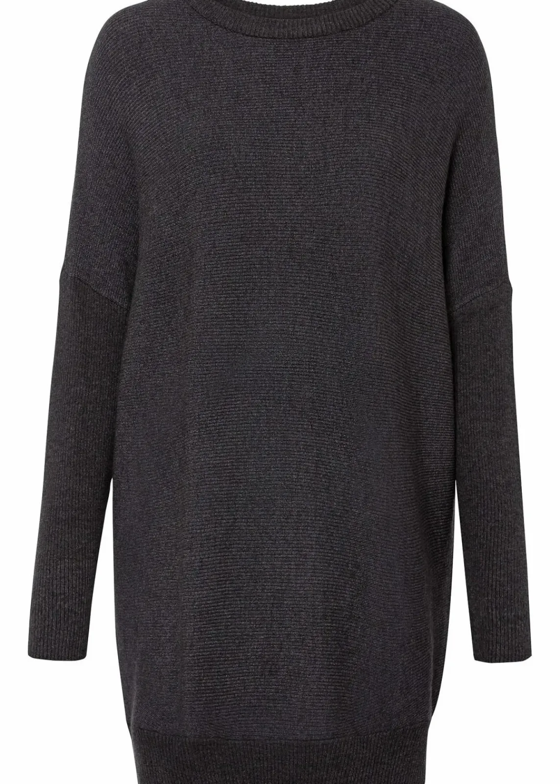 bonprix Strickmode|Pullover & Strickjacken^Long-Pullover aus Viskose-Mix anthrazit meliert