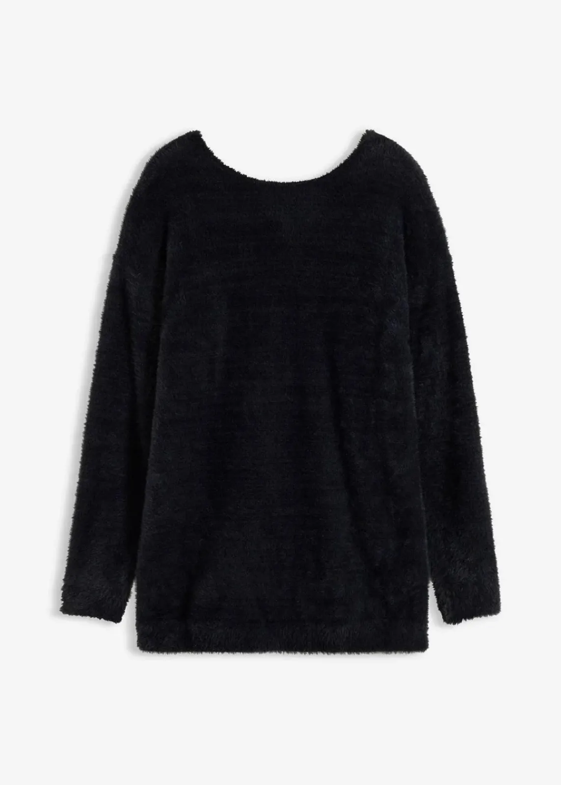 bonprix Pullover & Strickjacken|Strickmode^Longpullover aus weichem Federgarn schwarz