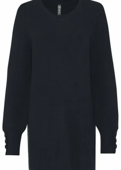 bonprix Bekleidung·Umstandsmode|Strickmode^Longpullover mit Knöpfen schwarz