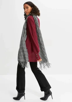 bonprix Pullover & Strickjacken|Bekleidung·Jeans^Longpullover mit Knöpfen rhododendronrot