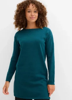 bonprix Bekleidung·Umstandsmode|Bekleidung·Röcke^Longpullover mit recycelter Baumwolle grün
