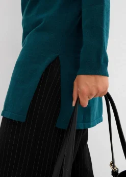 bonprix Bekleidung·Umstandsmode|Bekleidung·Röcke^Longpullover mit recycelter Baumwolle grün