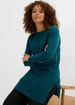 bonprix Bekleidung·Umstandsmode|Bekleidung·Röcke^Longpullover mit recycelter Baumwolle grün