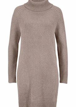 bonprix Strickmode|Pullover & Strickjacken^Longpullover mit Rollkragen taupe