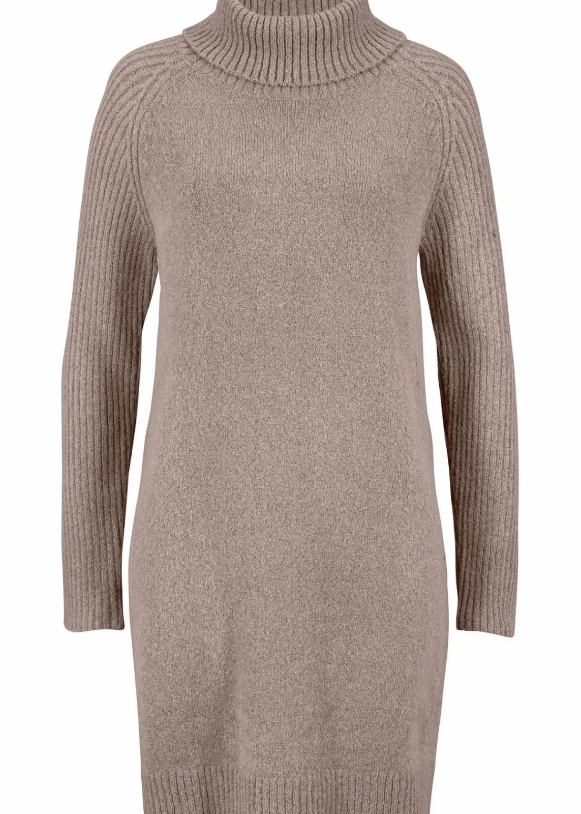 bonprix Strickmode|Pullover & Strickjacken^Longpullover mit Rollkragen taupe