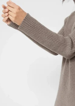bonprix Strickmode|Pullover & Strickjacken^Longpullover mit Rollkragen taupe