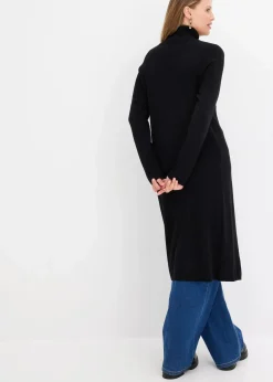 bonprix Bekleidung·Umstandsmode|Strickmode^Longpullover mit Schlitz schwarz