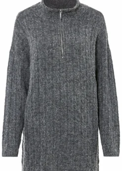 bonprix Bekleidung·Umstandsmode|Bekleidung·Jeans^Longpullover mit Zopfmuster anthrazit meliert