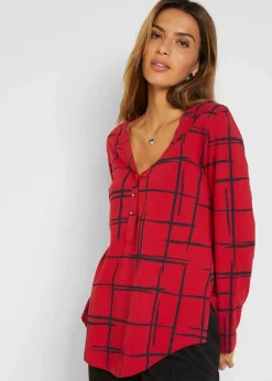bonprix Shirts & Tops^Longshirt dunkelrot/schwarz