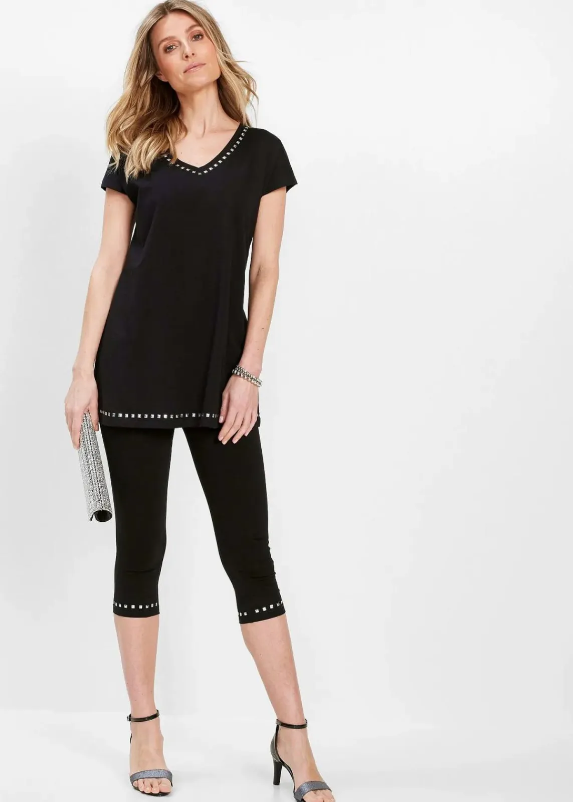 bonprix Shirts & Tops^Longshirt schwarz/silber