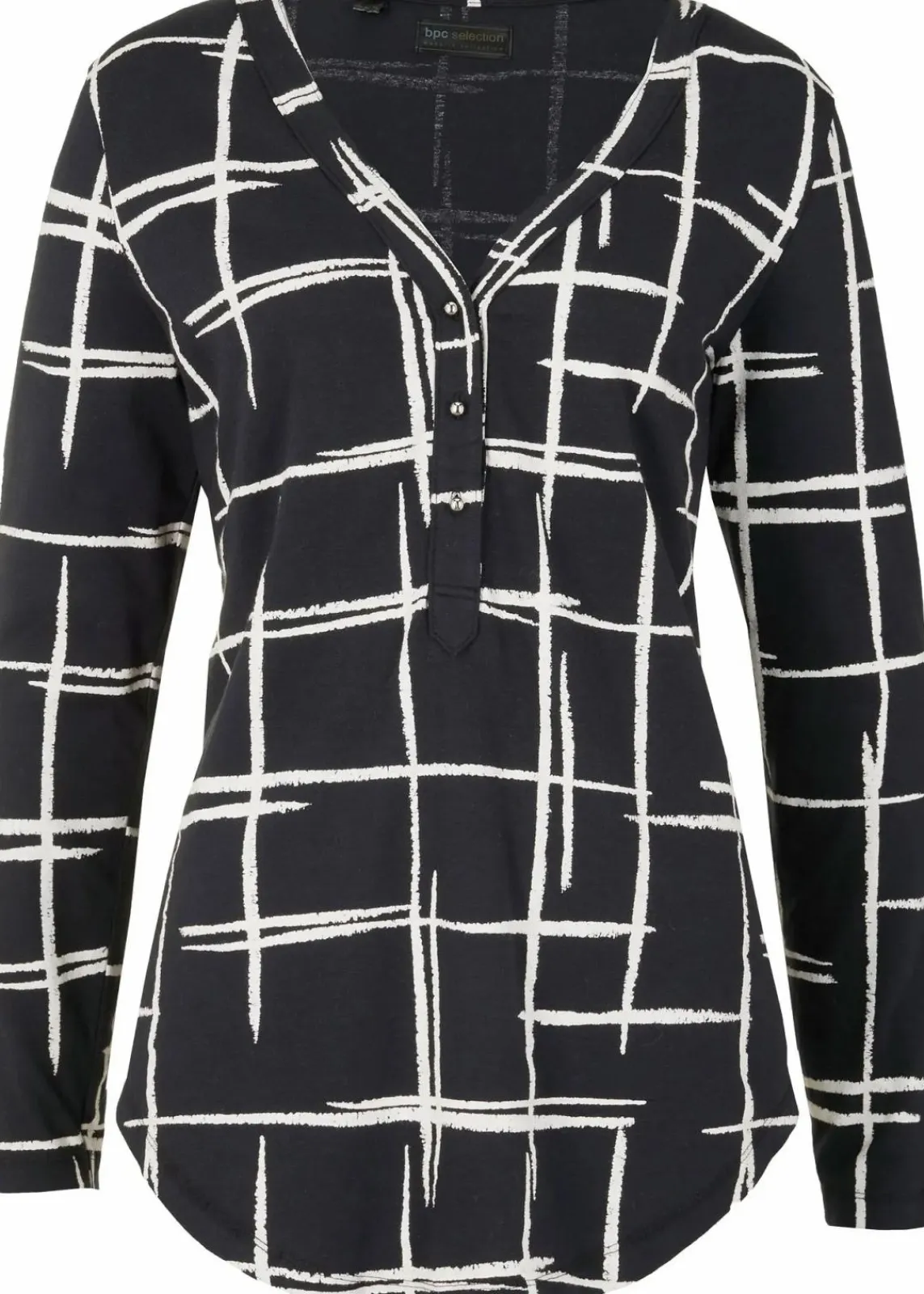 bonprix Shirts & Tops^Longshirt schwarz/weiß