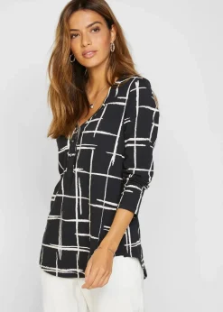 bonprix Shirts & Tops^Longshirt schwarz/weiß