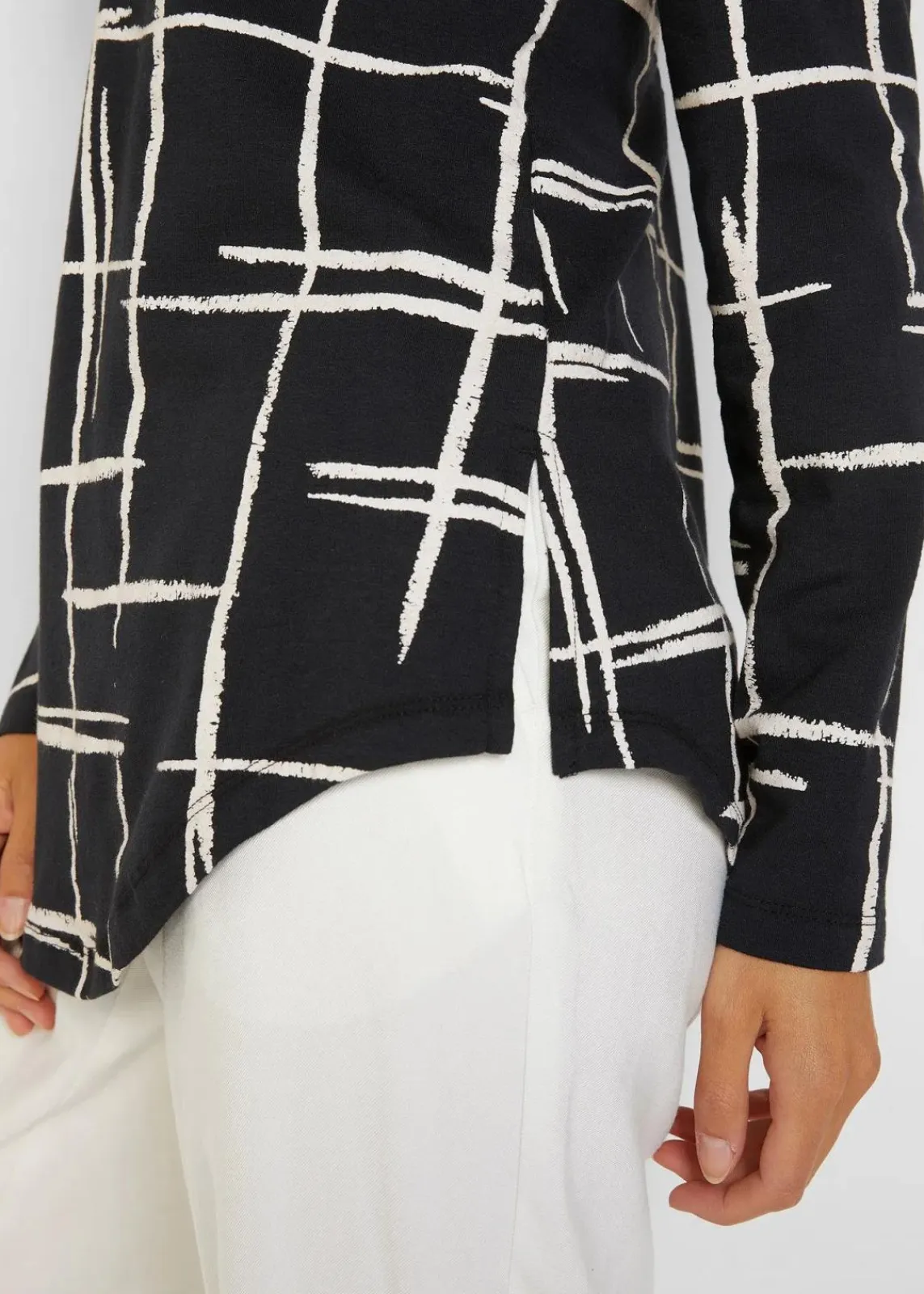 bonprix Shirts & Tops^Longshirt schwarz/weiß