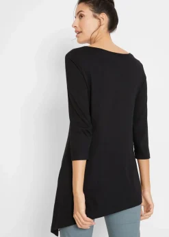bonprix Shirts & Tops^Longshirt aus Baumwoll-Viskose-Mix schwarz