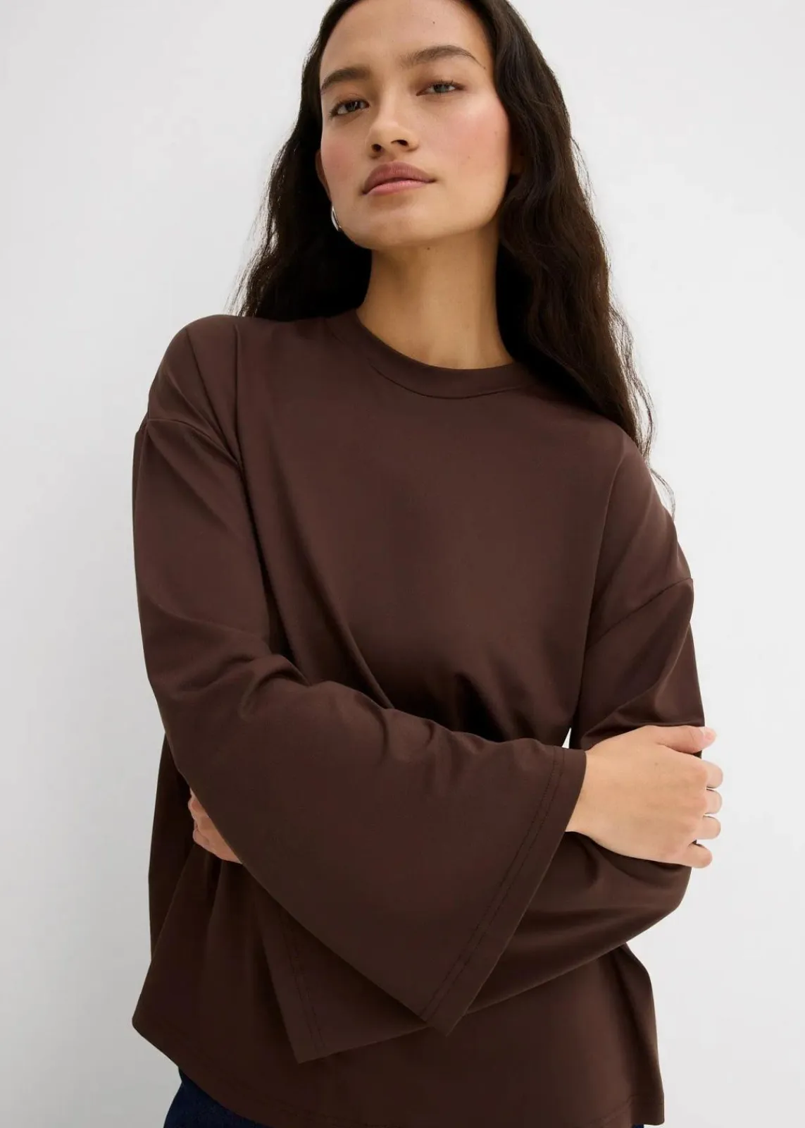 bonprix Shirts & Tops^Longshirt aus fließender Qualität dunkelbraun