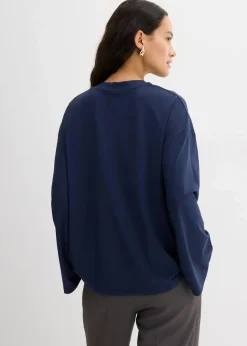 bonprix Shirts & Tops^Longshirt aus fließender Qualität dunkelblau