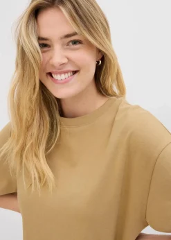 bonprix Shirts & Tops|Zweiteiler & Sets^Longshirt aus Interlock khakibraun
