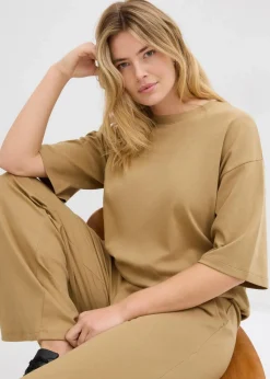bonprix Shirts & Tops|Zweiteiler & Sets^Longshirt aus Interlock khakibraun
