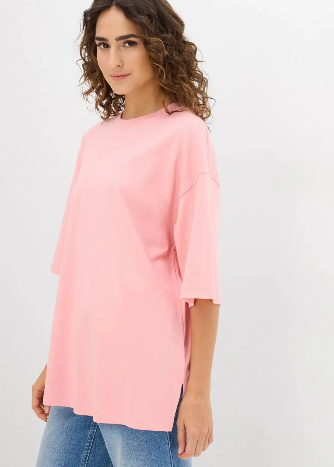 bonprix Shirts & Tops|Zweiteiler & Sets^Longshirt aus Interlock softrosa