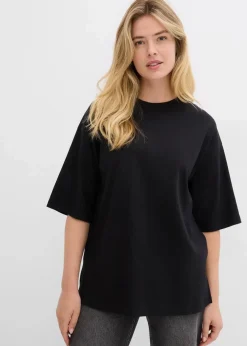 bonprix Shirts & Tops|Zweiteiler & Sets^Longshirt aus Interlock schwarz