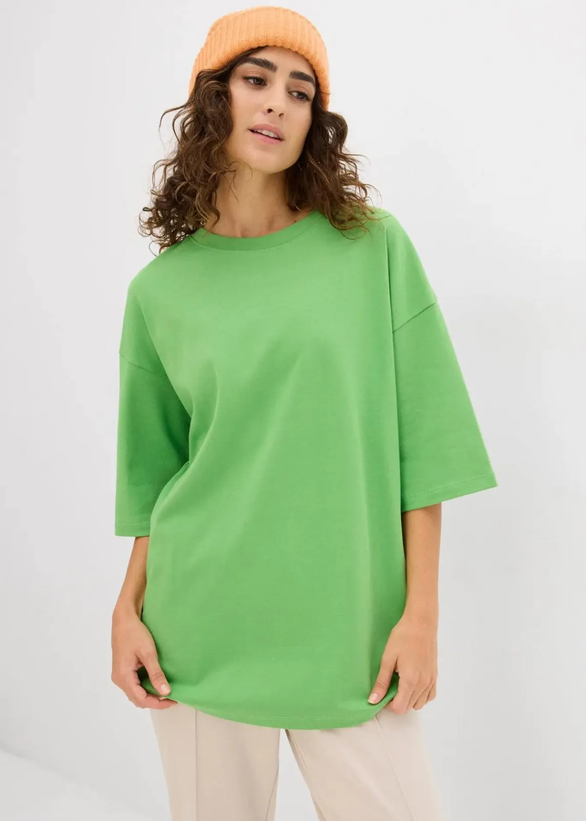 bonprix Shirts & Tops|Zweiteiler & Sets^Longshirt aus Interlock kleegrün