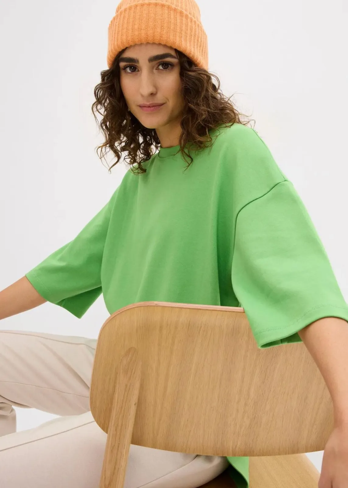 bonprix Shirts & Tops|Zweiteiler & Sets^Longshirt aus Interlock kleegrün